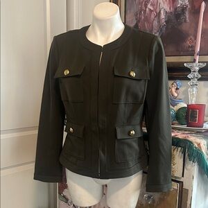 White House Black Market Dark Green Utility Jacket
